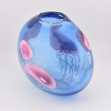 Blue Jellyfish Oval Vase