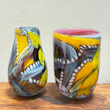 Pink, Yellow, Black and White “Journey from Rotherhithe” Large Vase