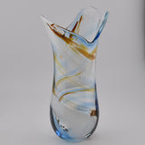 Blue, Brown & White Freeform  "Demo" Vase xxiii