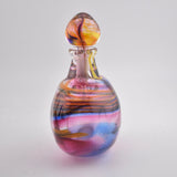 "Sunset"  Oval Scent Bottle with Heavy Clear Glass Base