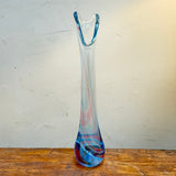 Blue, White, Turquoise and  Pink Tall Freeform  "Demo" Vase