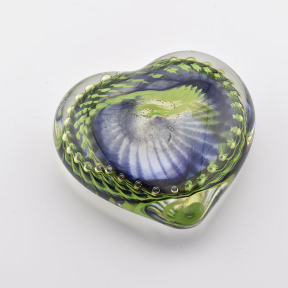 Purple and Green Heart Paperweight