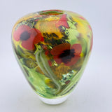 “Papaver” Ginger Jar Shaped Vase with Heavy Clear Glass Base