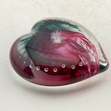Pink and Teal Angel-wing Heart Paperweight