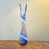 Blue, White and  Pink Tall Freeform  "Demo" Vase