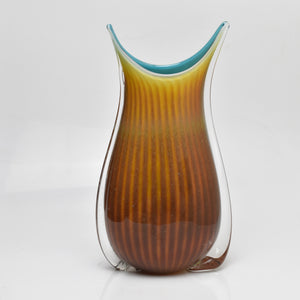 Amber and Turquoise "Fishtail" Vase