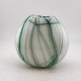 Teal and White Oval "Quietly” Vase