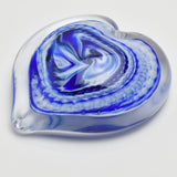Blue and White Heart Paperweight i