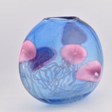 Blue Jellyfish Oval Vase