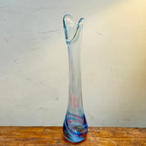 Blue, White, Turquoise and  Pink Tall Freeform  "Demo" Vase