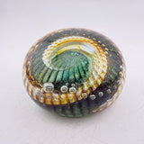 Olive, White and Amber "Teasel Leaf" Paperweight ii