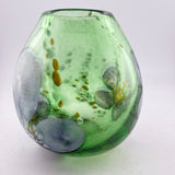 Heavy, Green Floral Egg Shaped Vase  (second)