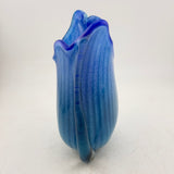 Blue and Turquoise Striped Oval vase (second)