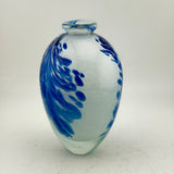 Blue and White Oval Flask