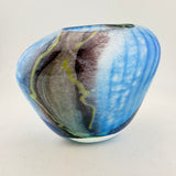 Blue, Black and Yellow Oval Vase (Asymmetric)