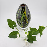 “Climber” (Bindweed!) Black, White and Green vase