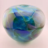 Green, Blue and Teal Round Vase