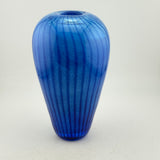 Blue Striped Ginger Jar Shaped Vase