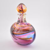 "Sunset"  Oval Scent Bottle with Heavy Clear Glass Base