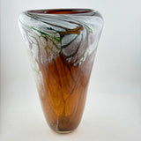 Green, Orange, cream and red large vase (second)
