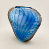 Blue, Black and Yellow Oval Vase (Asymmetric)