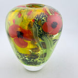 “Papaver” Ginger Jar Shaped Vase with Heavy Clear Glass Base