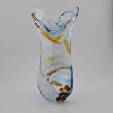 Blue, Brown & White Freeform  "Demo" Vase xxiii