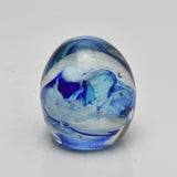 Blue, Turquoise and White Egg Shaped "Demo" Paperweight xxii
