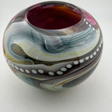 Pink, Teal, Amber, Black and White Journey Rosebowl (Second)