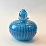 Turquoise Striped Stoppered Flask (too big to call a scent bottle!)