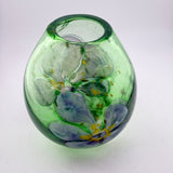 Heavy, Green Floral Egg Shaped Vase  (second)