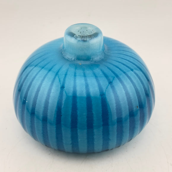 Turquoise Striped Bud Vase