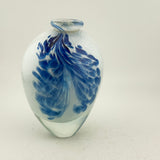 Blue and White Oval Flask