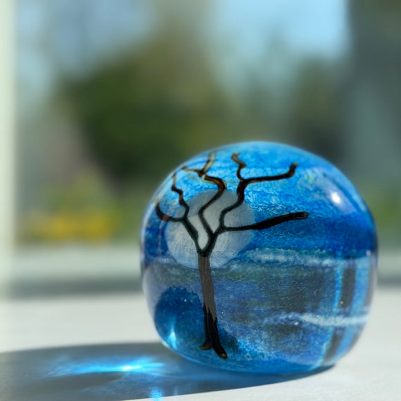 Blue Supermoon Paperweight