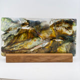 “Mist Over Belstone Tor” (Dartmoor) Flat Panel in Oak Stand
