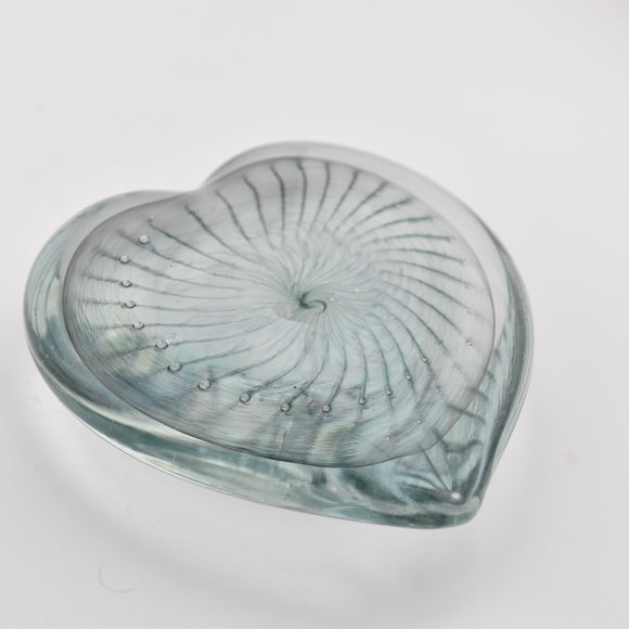 Teal and White Angel Wing Heart (made with colour left over from the ammonite paperweight)