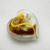Amber, White and Yellow  Heart