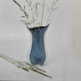 Small Pale Blue and Black "Fishtail" Vase