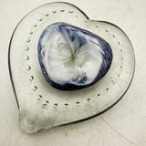 Lilac and White Angelwing Heart Paperweight