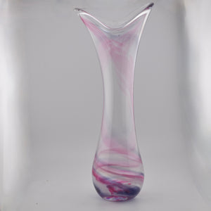 Tall Pink, Purple & White Freeform  "Demo" Vase v