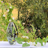 “Climber” (Bindweed!) Black, White and Green vase