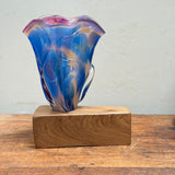 “Trumpet Flower”  Table Lamp on Carved Base