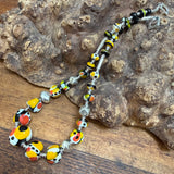 “Kingfisher Eye” Glass Bead and Silver Necklace 46cm