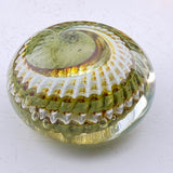 Olive, White and Amber "Teasel Leaf" Paperweight