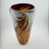 Green, Orange, cream and red large vase (second)