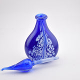 Blue and White Teardrop Shaped Oval Scent Bottle