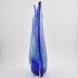 Tall Turquoise, Lilac and Blue "Fishtail" Vase