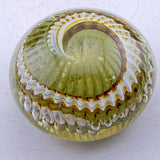 Olive, White and Amber "Teasel Leaf" Paperweight