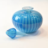 Turquoise Striped Stoppered Flask (too big to call a scent bottle!)
