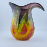 “Fire” Yellow, Red and Black Oval Vase / Jug